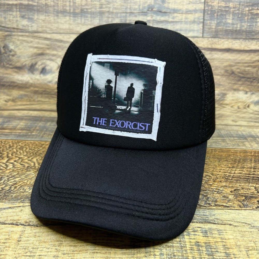 The Exorcist Mens Trucker Hat Black Snapback 1973 Cult Horror Movie Baseball Cap